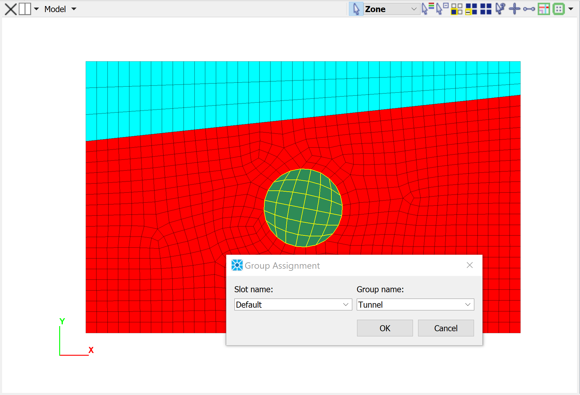FLAC2D Model Pane