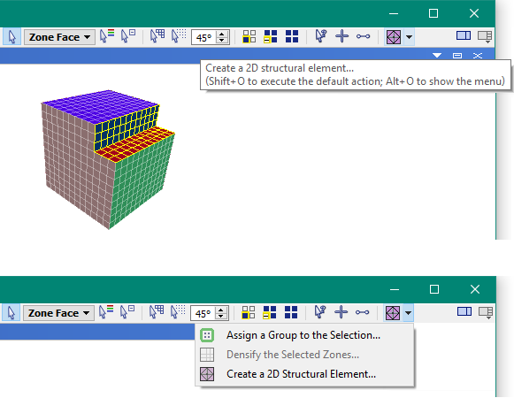 2d sel button in toolbar