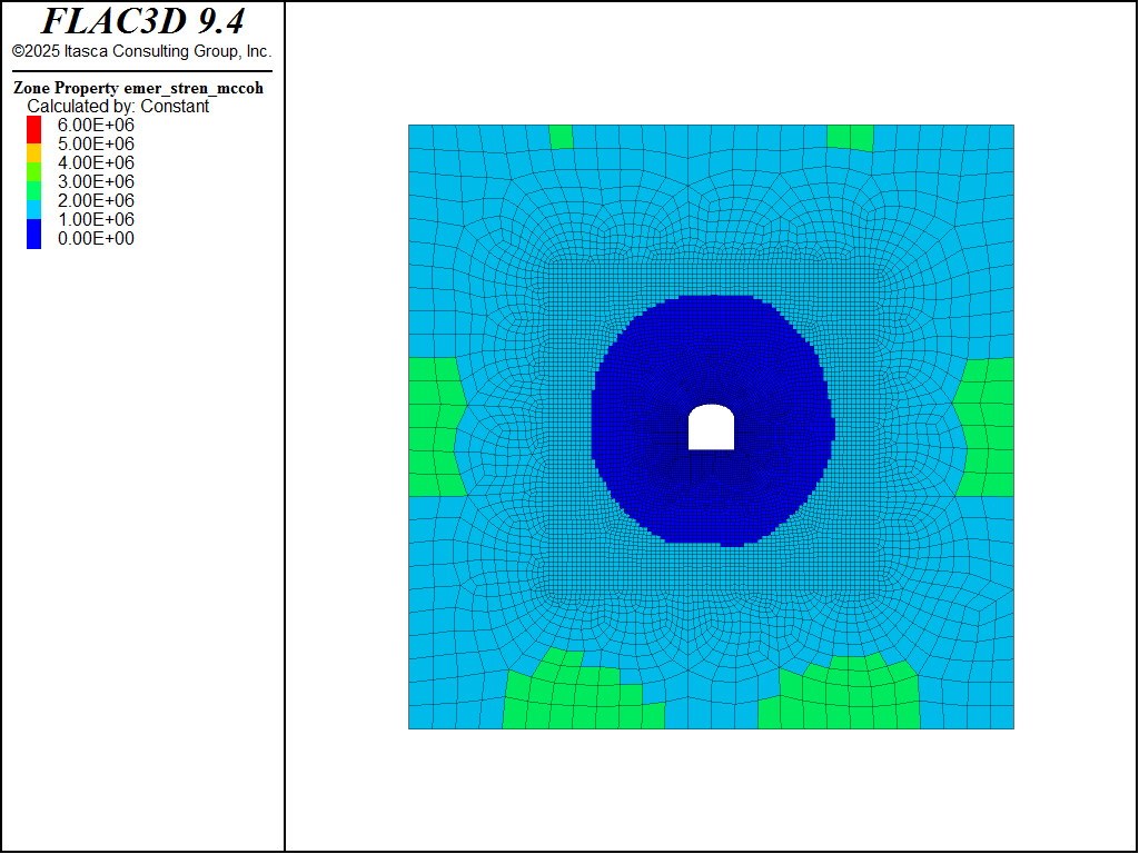 Contour of instantaneous cohesion.