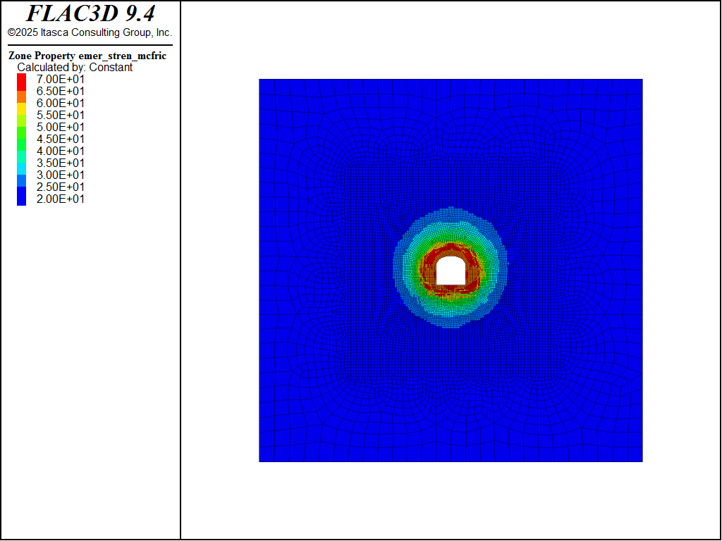 Contour of instantaneous cohesion.